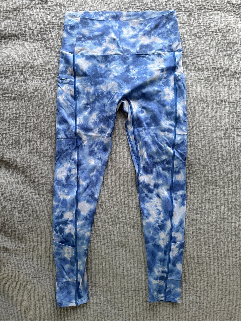 K-DEER Blue Tie-Dye Active Leggings